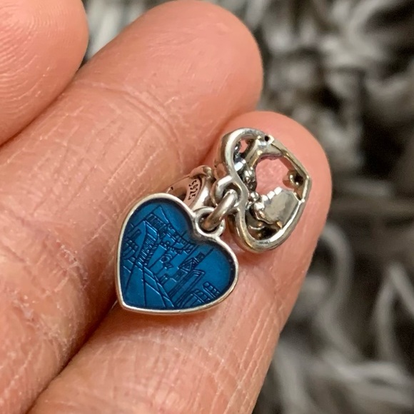 Authentic Pandora x Disney Lady and the Tramp Heart Dangle Charm Sterling Silver - Picture 11 of 15